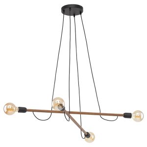 Lampa wisząca Helix Wood 4-punktowa drewniana brązowa 296132 Lampa wisząca Helix Wood 4-punktowa drewniana brązowa 296132