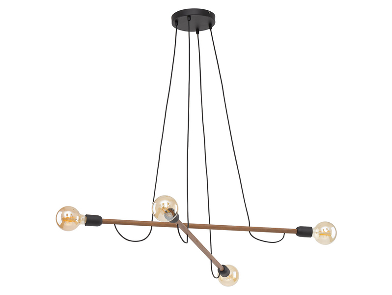 Lampa wisząca Helix Wood 4-punktowa drewniana brązowa 296132