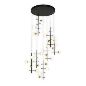 Lampa wisząca Helmond czarno-złota LED 89W 3000K 4538lm Italux 1019016 Lampa wisząca Helmond czarno-złota LED 89W 3000K 4538lm Italux 1019016
