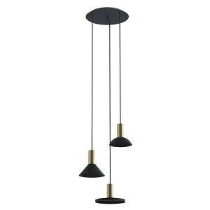 Lampa wisząca Hermanos 3-punktowa metalowa czarna 44944 Lampa wisząca Hermanos 3-punktowa metalowa czarna 44944