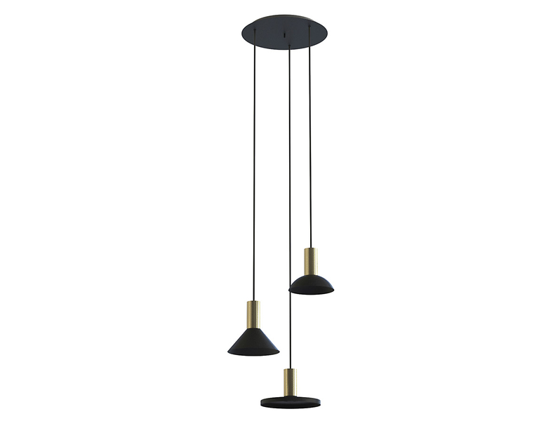 Lampa wisząca Hermanos 3-punktowa metalowa czarna 44944
