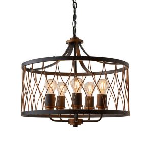 Lampa wisząca HESTON druciana czarno-brązowa 5xE27x40W IP20 Endon 1030034 Lampa wisząca HESTON druciana czarno-brązowa 5xE27x40W IP20 Endon 1030034