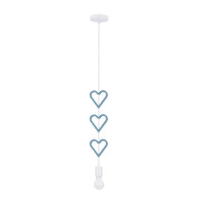 Lampa wisząca Hets serca biało-niebieska 1xE27x20W IP20 Candellux 989795 Lampa wisząca Hets serca biało-niebieska 1xE27x20W IP20 Candellux 989795