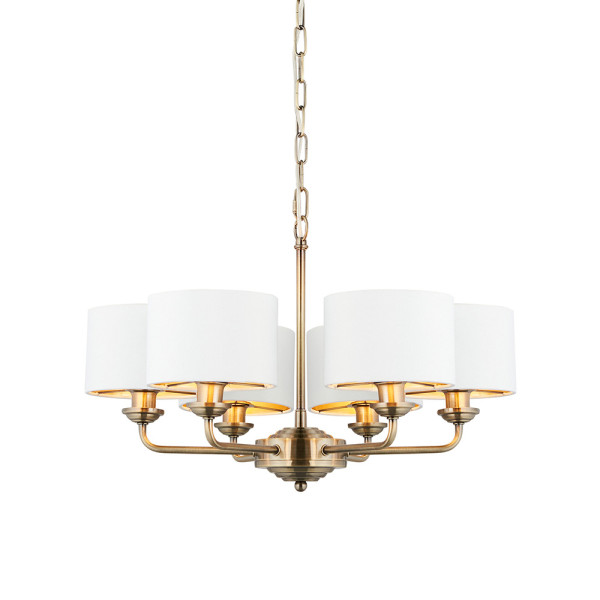Lampa wisząca HIGHCLERE antyczna mosiężna 6xE14x15W IP20 Endon 1025491
