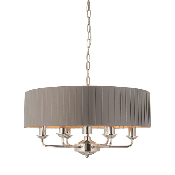 Lampa wisząca HIGHCLERE niklowa 6xE14x15W wym:174x55x55cm IP20 Endon 1025573