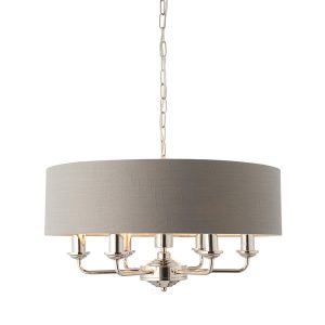 Lampa wisząca HIGHCLERE niklowa 6xE14x15W wym:174x55x55cm IP20 Endon 1025561 Lampa wisząca HIGHCLERE niklowa 6xE14x15W wym:174x55x55cm IP20 Endon 1025561