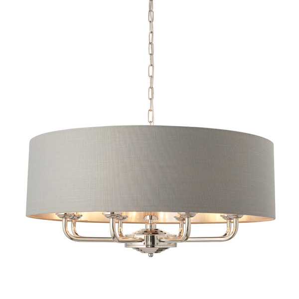 Lampa wisząca HIGHCLERE niklowa 8xE14x15W wym:174,5x70x70cm IP20 Endon 1025597