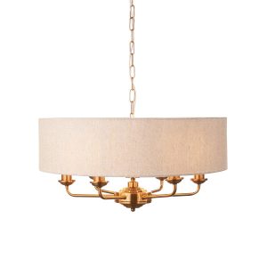 Lampa wisząca HIGHCLERE vintage mosiężna 6xE14x15W IP20 Endon 1025536