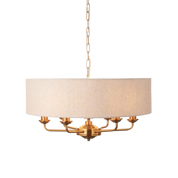 Lampa wisząca HIGHCLERE vintage mosiężna 6xE14x15W IP20 Endon 1025536