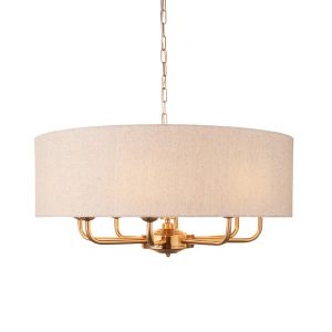 Lampa wisząca HIGHCLERE vintage mosiężna 8xE14x15W IP20 Endon 1025528