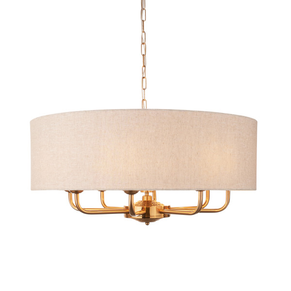 Lampa wisząca HIGHCLERE vintage mosiężna 8xE14x15W IP20 Endon 1025528