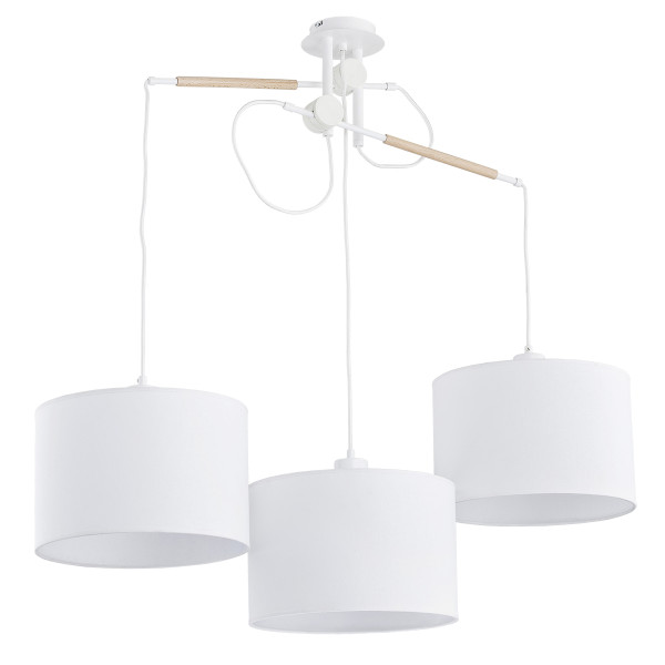 Lampa wisząca HILA abażury biała 3xE27x15W wym:65x70x13cm IP20 Alfa 1025284