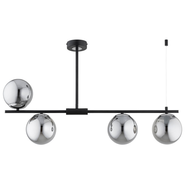 Lampa wisząca HILL czarna-chromowana 4xE14x10W wym:52x15x86cm IP20 Alfa 989376