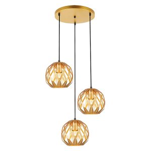Lampa wisząca Hilo 3-punktowa stalowa złota 47977 Lampa wisząca Hilo 3-punktowa stalowa złota 47977