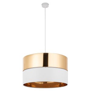 Lampa wisząca Hilton tkaninowa biało-złota 57152 Lampa wisząca Hilton tkaninowa biało-złota 57152