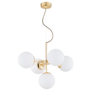 Lampa wisząca HIT złoto-biała 5xE14x10W wym:85x56x56cm IP20 Alfa 984870 Lampa wisząca HIT złoto-biała 5xE14x10W wym:85x56x56cm IP20 Alfa 984870