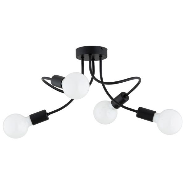 Lampa wisząca HITO splątane ramiona czarna 4xE27x15W IP20 Alfa 1030115