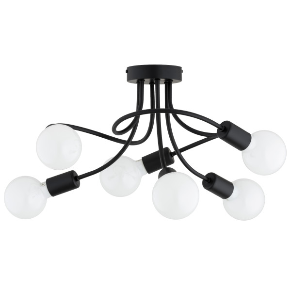 Lampa wisząca HITO splątane ramiona czarna 6xE27x15W IP20 Alfa 1030056