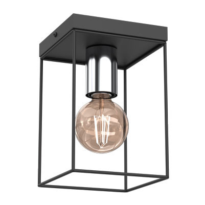 Lampa wisząca Homen czarny mat-chromowana 1xE27x15W IP20 Luminex 1027344