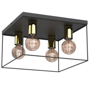 Lampa wisząca Homen czarny mat-złoty połysk 4xE27x15W IP20 Luminex 1027361 Lampa wisząca Homen czarny mat-złoty połysk 4xE27x15W IP20 Luminex 1027361