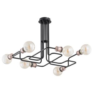 Lampa wisząca HOOK czarna 6xE27x15W wym:44x63x53cm IP20 Alfa 1030088