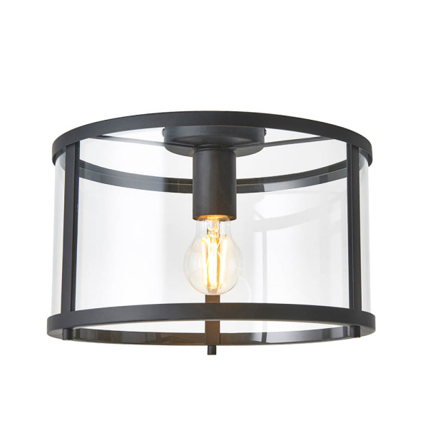 Lampa wisząca HOPTON czarno-przezroczysta 1xE27x20W IP20 Endon 1030401