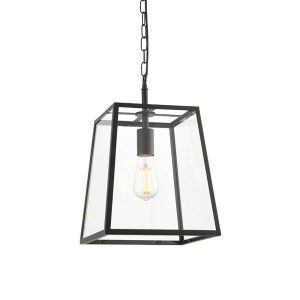Lampa wisząca HURST czarno-przezroczysta 1xE27x20W IP20 Endon 1019201 Lampa wisząca HURST czarno-przezroczysta 1xE27x20W IP20 Endon 1019201