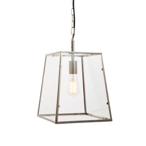Lampa wisząca HURST latarenka niklowana 1xE27x40W IP20 Endon 1019278 Lampa wisząca HURST latarenka niklowana 1xE27x40W IP20 Endon 1019278
