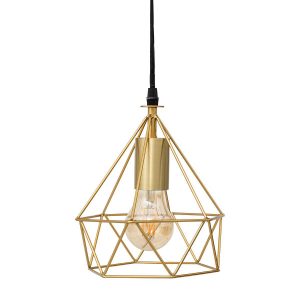 Lampa wisząca IDA geometryczna, złota, Ø 17 cm 649203