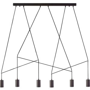 Lampa wisząca Imbria 6-punktowa stalowa czarna 21724