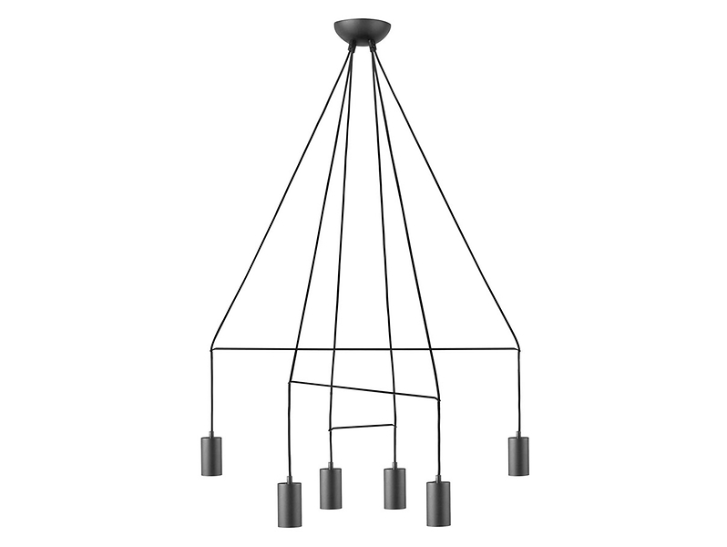 Lampa wisząca Imbria Black 6-punktowa stalowa czarna 21727