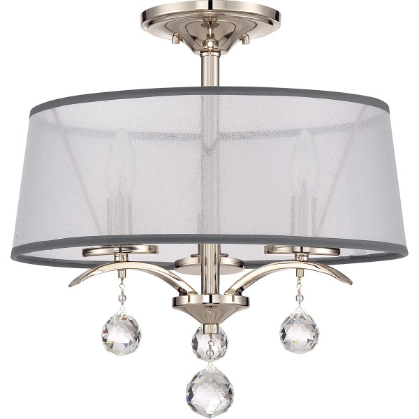 Lampa wisząca imperialne srebro Whitney 3xE14x40W Quoizel 863656