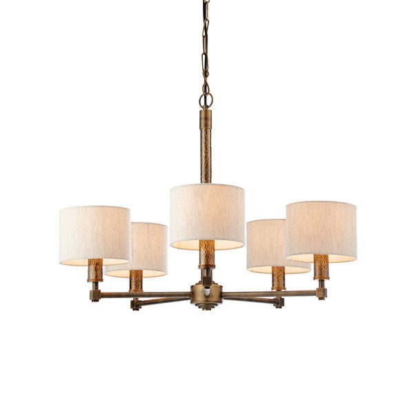 Lampa wisząca INDARA z abażurami brązowo-kremowa 5xE14x15W IP20 Endon 988645