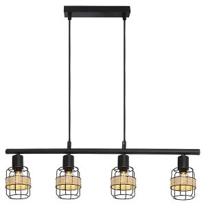 Lampa wisząca Indiana 4-punktowa metalowa czarna 299689