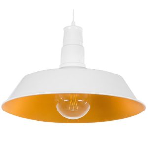 Lampa wisząca industrialna błyszcząca biała 60653