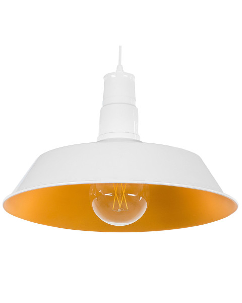 Lampa wisząca industrialna błyszcząca biała 60653