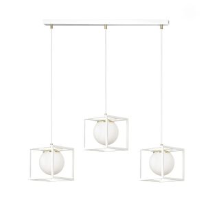Lampa wisząca industrialna SPAZIO 3 White biała 3xE14 metal szkło 1043610