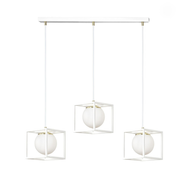 Lampa wisząca industrialna SPAZIO 3 White biała 3xE14 metal szkło 1043610