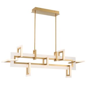 Lampa wisząca INIZIO szczotkowane złoto LED 1x86W 3305lm Quintiesse 836410 Lampa wisząca INIZIO szczotkowane złoto LED 1x86W 3305lm Quintiesse 836410
