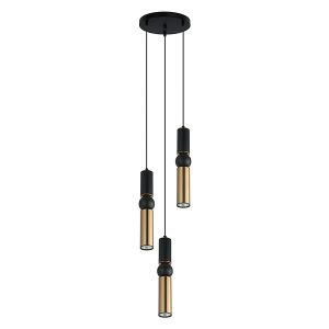 Lampa wisząca Isidora 3-punktowa stalowa czarna 47969 Lampa wisząca Isidora 3-punktowa stalowa czarna 47969