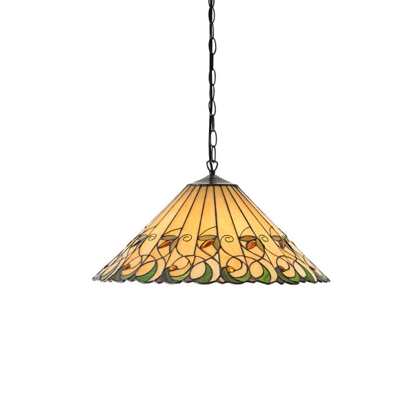 Lampa wisząca JAMELIA bursztynowa brązowa 3xE27x40W IP20 Tiffany 991287