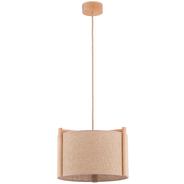 Lampa wisząca jasne drewno-beżowa LEIDI 1xE27x15W wym: 100x38x38 cm Alfa 838014