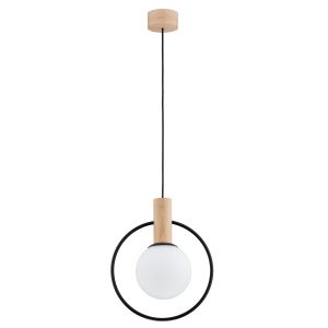 Lampa wisząca jasne drewno-biała-czarna LABO 1xE14x10W Alfa 841797 Lampa wisząca jasne drewno-biała-czarna LABO 1xE14x10W Alfa 841797