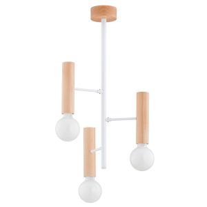 Lampa wisząca jasne drewno-biała FLARA 3xE27x15W wym: 67x37x37 cm Alfa 841885 Lampa wisząca jasne drewno-biała FLARA 3xE27x15W wym: 67x37x37 cm Alfa 841885