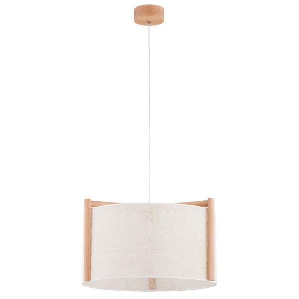 Lampa wisząca jasne drewno-biała LEIDI 1xE27x15W wym: 105x47x47 cm Alfa 837848