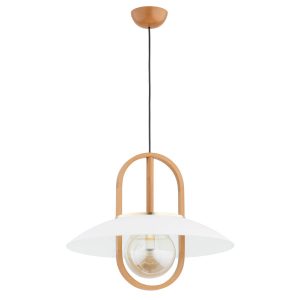 Lampa wisząca jasne drewno-biała MARGO 1xE27x15W wym: 90x47x47 cm Alfa 841611 Lampa wisząca jasne drewno-biała MARGO 1xE27x15W wym: 90x47x47 cm Alfa 841611