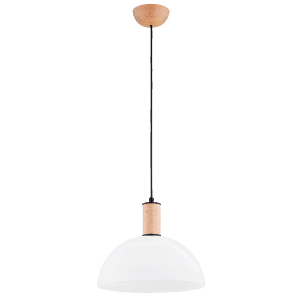 Lampa wisząca jasne drewno-biała TERRIN 1xE27x15W wym: 90x30x30 cm Alfa 837404