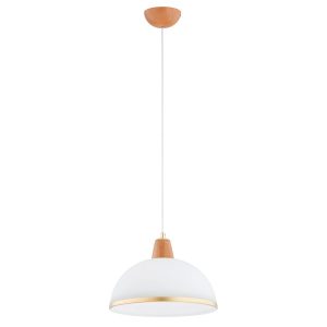 Lampa wisząca jasne drewno-biała-złota REY 1xE27x15W wym: 90x30x30 cm Alfa 838062 Lampa wisząca jasne drewno-biała-złota REY 1xE27x15W wym: 90x30x30 cm Alfa 838062