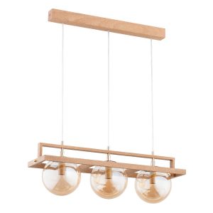 Lampa wisząca jasne drewno-bursztynowy FRIF 3xE14x10W wym: 73x17x61 cm Alfa 854202 Lampa wisząca jasne drewno-bursztynowy FRIF 3xE14x10W wym: 73x17x61 cm Alfa 854202