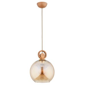Lampa wisząca jasne drewno-bursztynowy SARA 1xE27x15W Alfa 837929 Lampa wisząca jasne drewno-bursztynowy SARA 1xE27x15W Alfa 837929